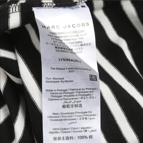 Marc Jacobs Striped Cotton Long Sleeve T-Shirt XL Luxe Minimalist EUC MSRP $295 - Picture 5 of 11
